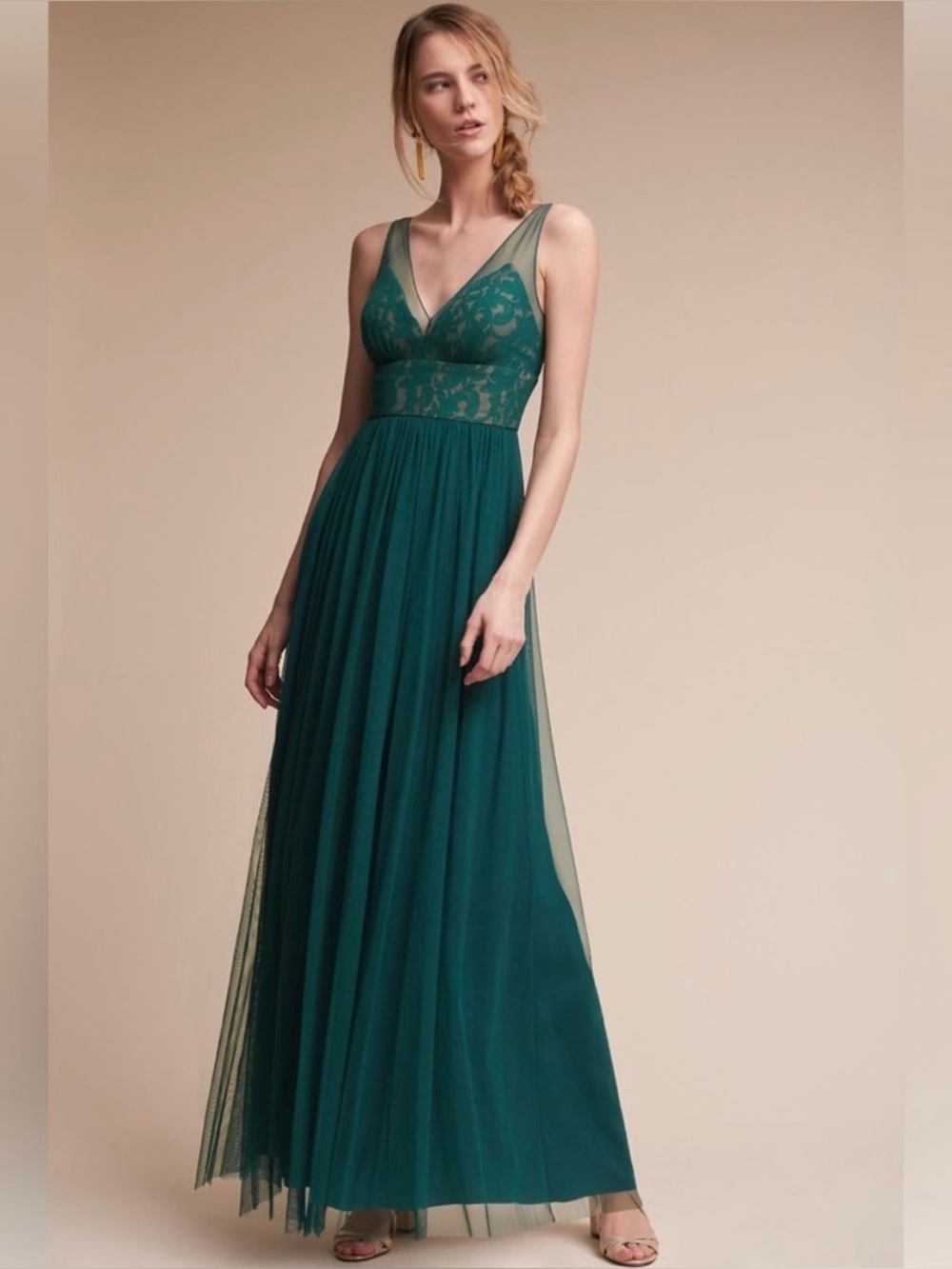 BHLDN Hitherto Dress Green Emerald